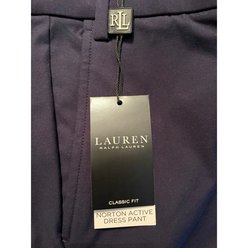 Lauren Ralph Lauren Norton Active Dress Pants Navy Blue Classic Fit 38W x 32L